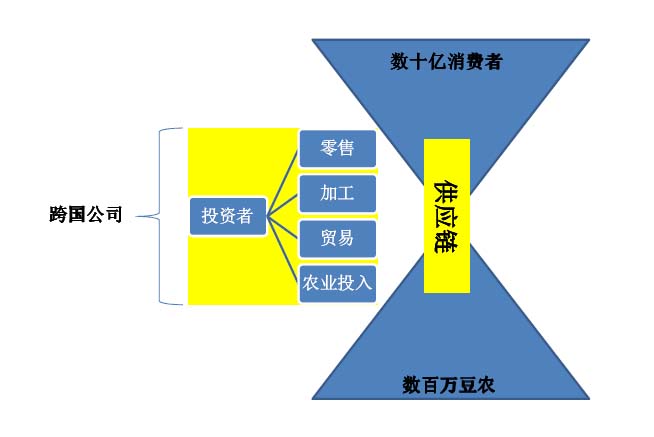 大豆产供销链条中资本的角色和位置